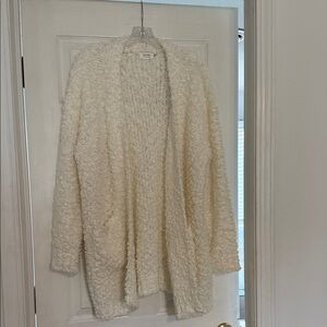 Bluivy Cream Textured Women's Cardigan